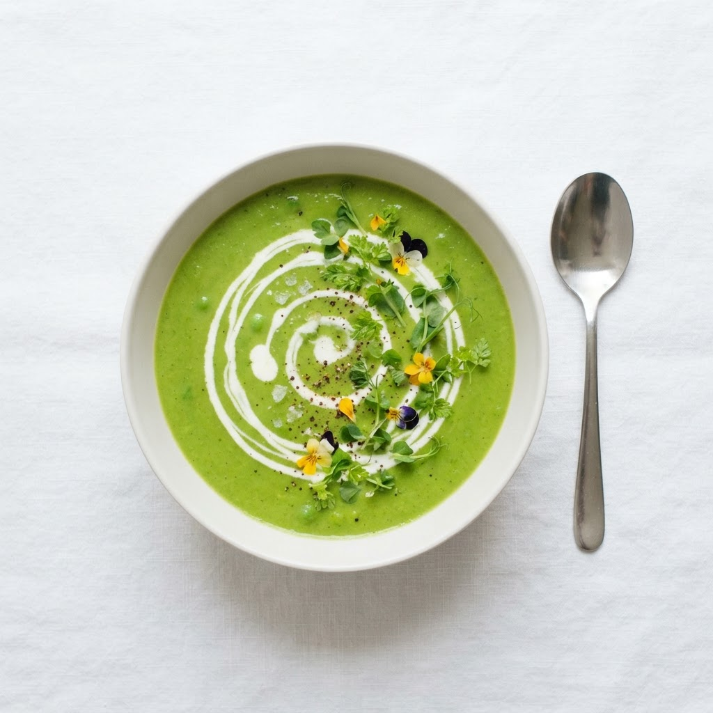 Cremige Erbsen-Spinat-Suppe