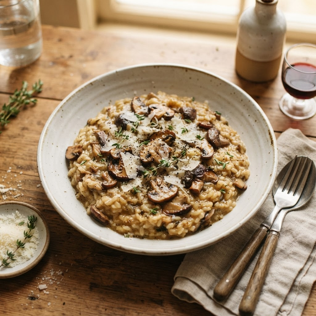 Pilz-Risotto mit Trüffelöl
