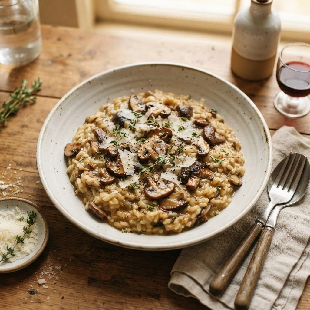 Pilz-Risotto mit Trüffelöl