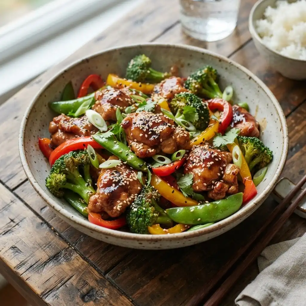 Sesam-Hähnchen mit Wokgemüse