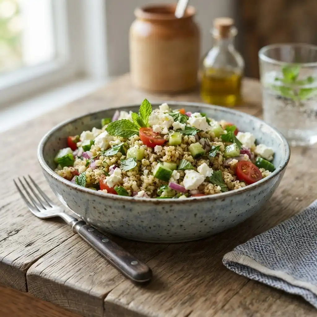 Bulgursalat mit Minze und Feta