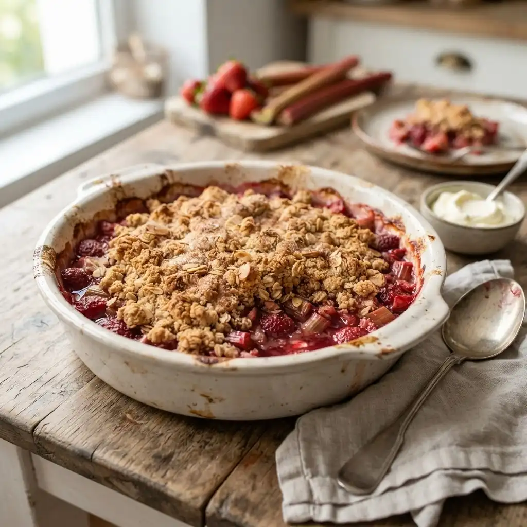 Erdbeer-Rhabarber-Crumble