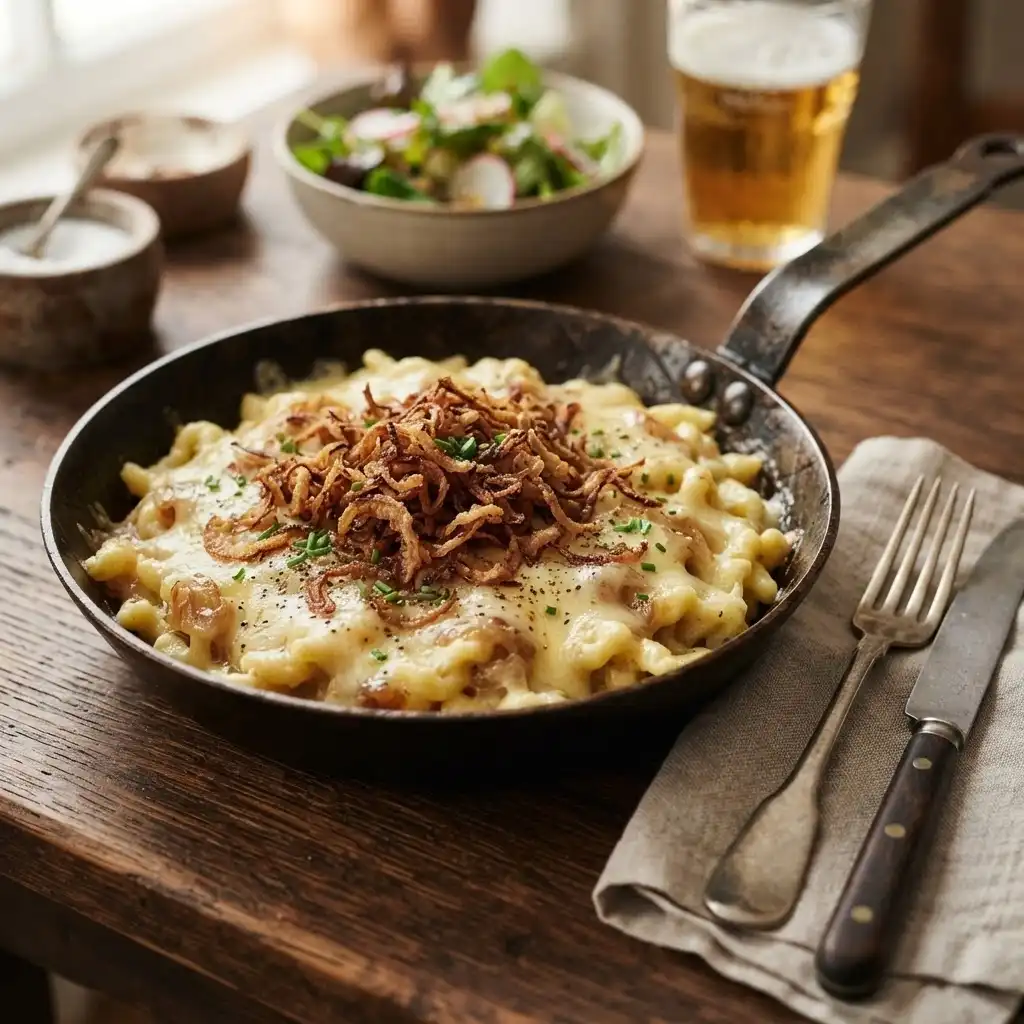 Käsespätzle mit Röstzwiebeln
