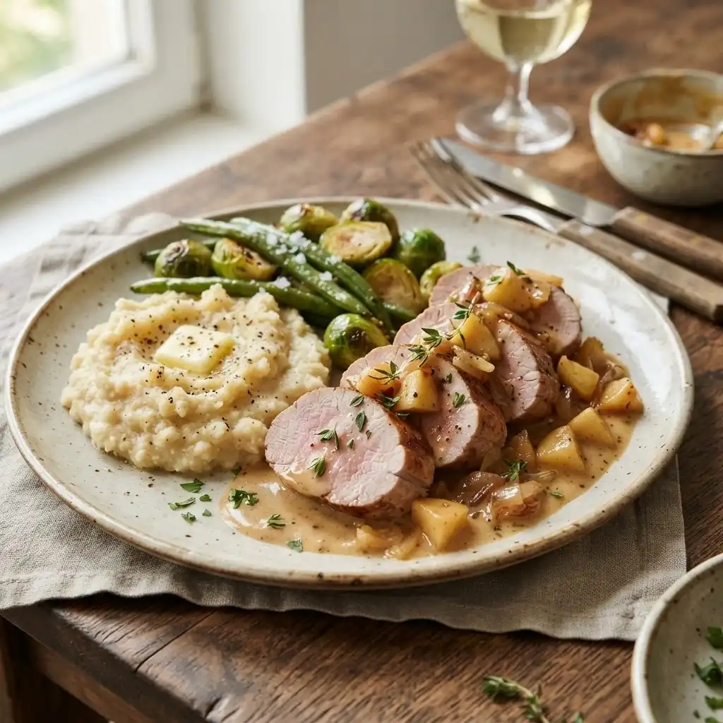Schweinefilet mit Apfel-Senf-Sauce