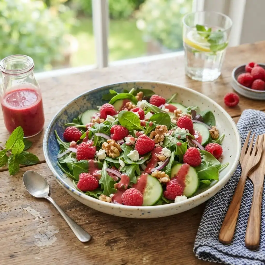 Sommersalat mit Himbeerdressing