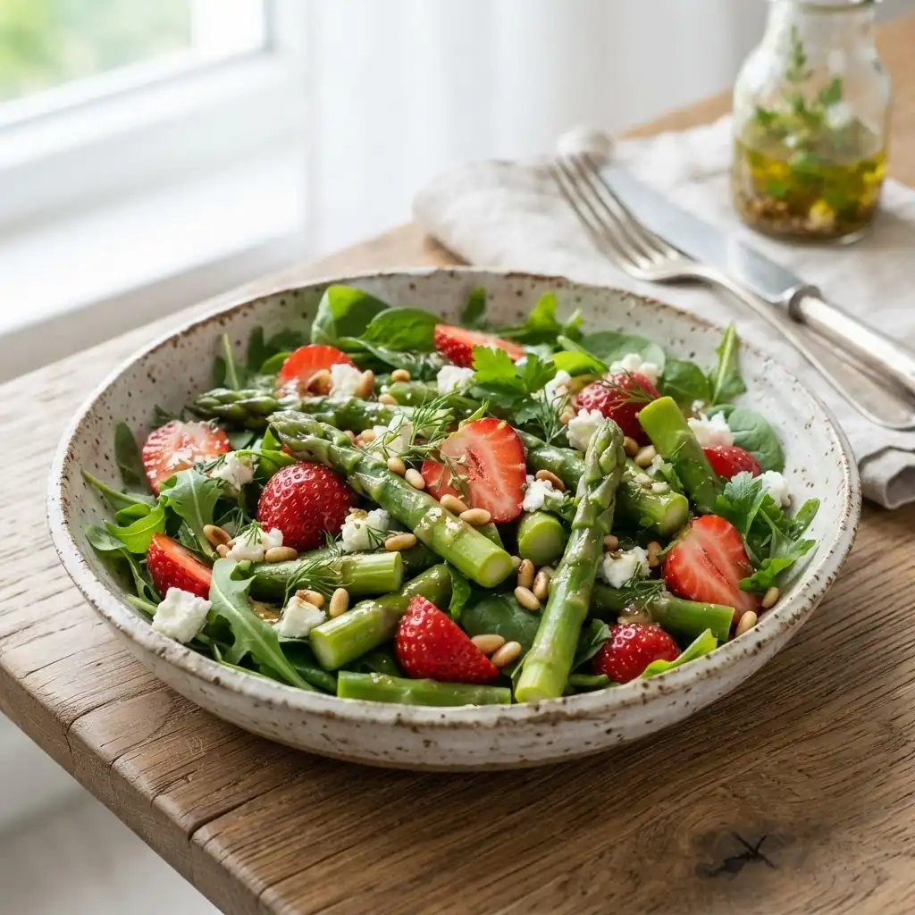 Spargel-Salat mit Erdbeeren